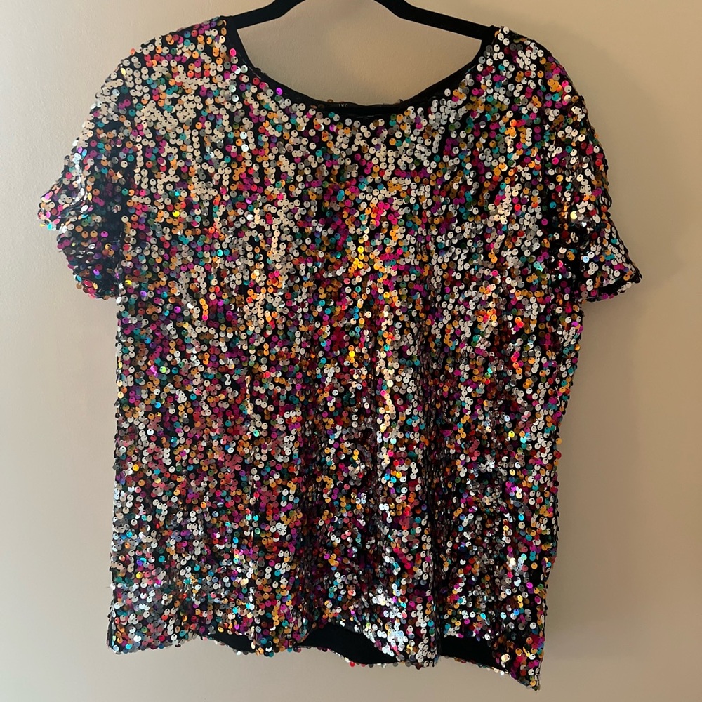 INC Multi-colored Sequins Top Size 1XL - Great for a Party or NYE